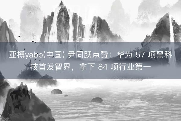 亚搏yabo(中国) 尹同跃点赞：华为 57 项黑科技首发智界，拿下 84 项行业第一