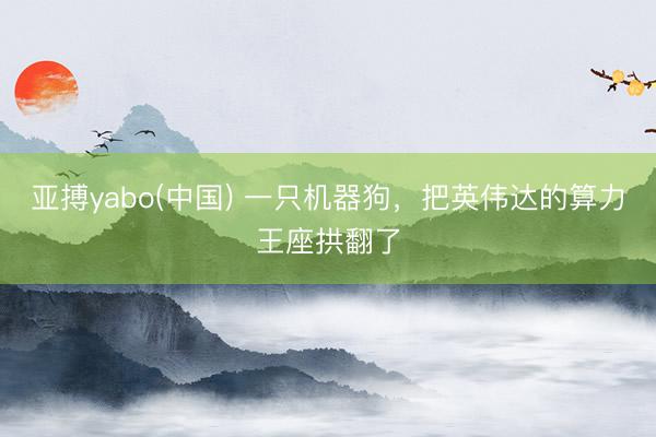 亚搏yabo(中国) 一只机器狗，把英伟达的算力王座拱翻了