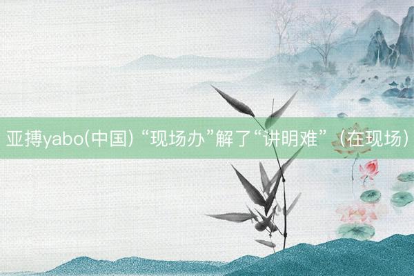 亚搏yabo(中国) “现场办”解了“讲明难”（在现场）