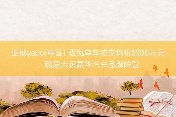 亚搏yabo(中国) 极氪单车成交均价超36万元，稳居大家豪华汽车品牌阵营