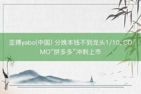 亚搏yabo(中国) 分娩本钱不到龙头1/10, CDMO“拼多多”冲刺上市