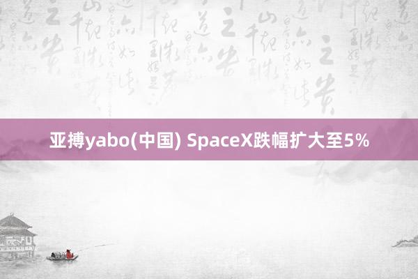 亚搏yabo(中国) SpaceX跌幅扩大至5%